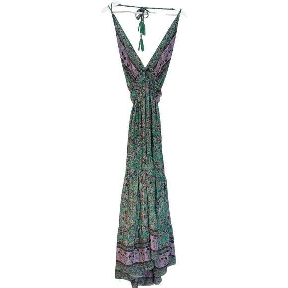 Chic Floral Midi Dress in Teal and Lavender - Picture 8 of 10